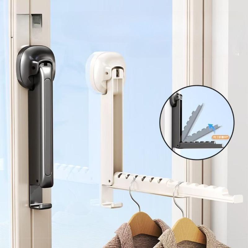 Drying Rack with Suction Cup Foldable Retractable Portable Clothes Drying Folding Clothes Racks Folding Wall-mounted Clothes