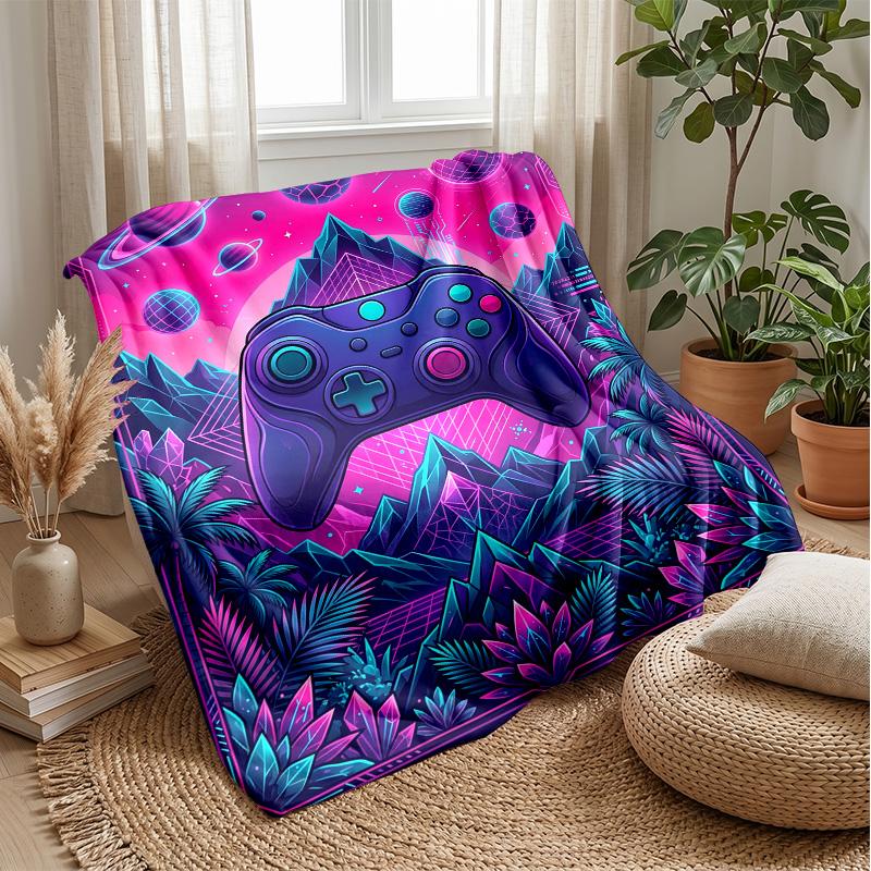 Futuristic Game Controller Design Theme blanket Lightweight Warm Flannel Blanket Decorative Throw Blanket for Home Decoration