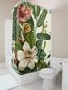 Exotic Tropical Plant Shower Curtain - Vibrant Floral Design For Bathroom Decor - Durable Waterproof Fabric With Rustproof Hooks