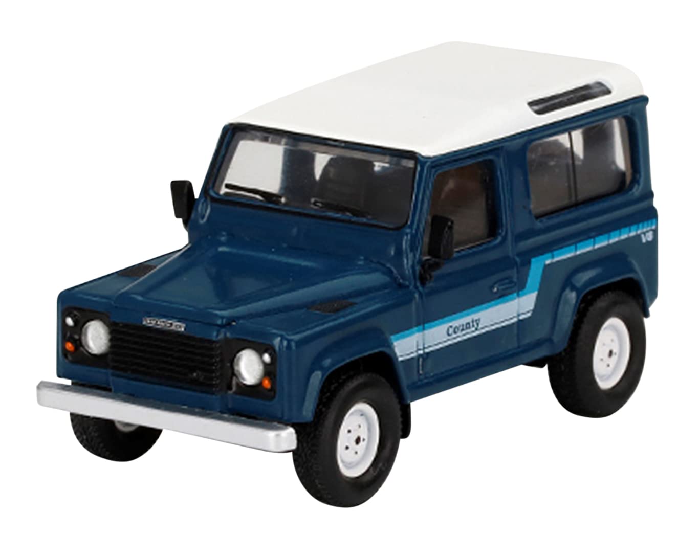 

TrueScale Miniatures MINI GT Scale Land Rover Defender 90 County Stratos Blue Finished 1/64 Wagon, (Left-Hand Drive), Model, MGT00353-L