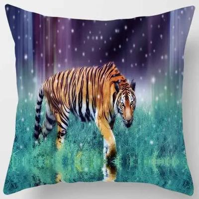 45X45CM Tier-Serie Kissenbezug Tiger Löwe Wohnzimmer Sofa Büro Sitzkissenbezug Heimdekoration