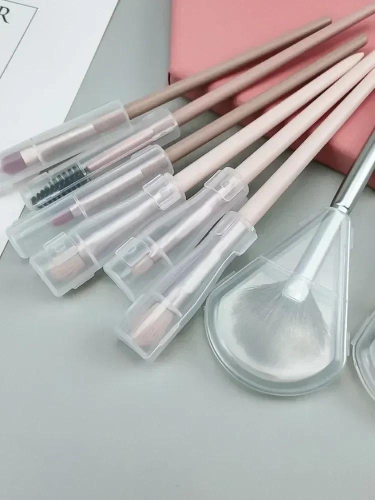 Makeup Brush Portable Protective Cover Anti Deformation Protective Sleeve Eye Shadow Brush Storage Tool Waterproof Plastic Hat