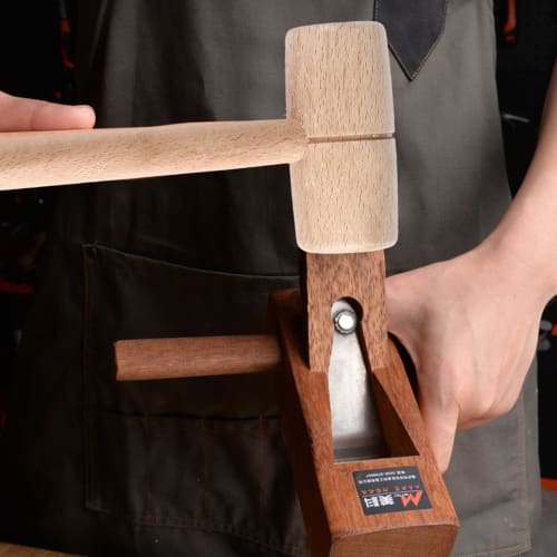 Comfortable Round Head High-Hardness Mallet, Beech Wood Hammer for Woodworking, Wood Carving, and Leathercraft, DIY Carpentry Tool for Woodworking Ent