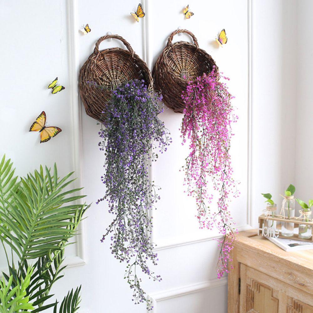 New Storage Container Flower Basket Wall Hanging Handmade Weaving Wicker Basket Hanging Planter Home & Living