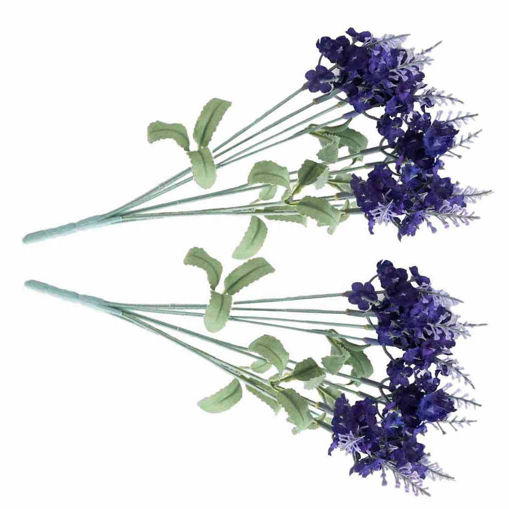 2pcs 10 Heads Artificial Lavender Plant Simulation Decor for Parties Home Bedroom Tool