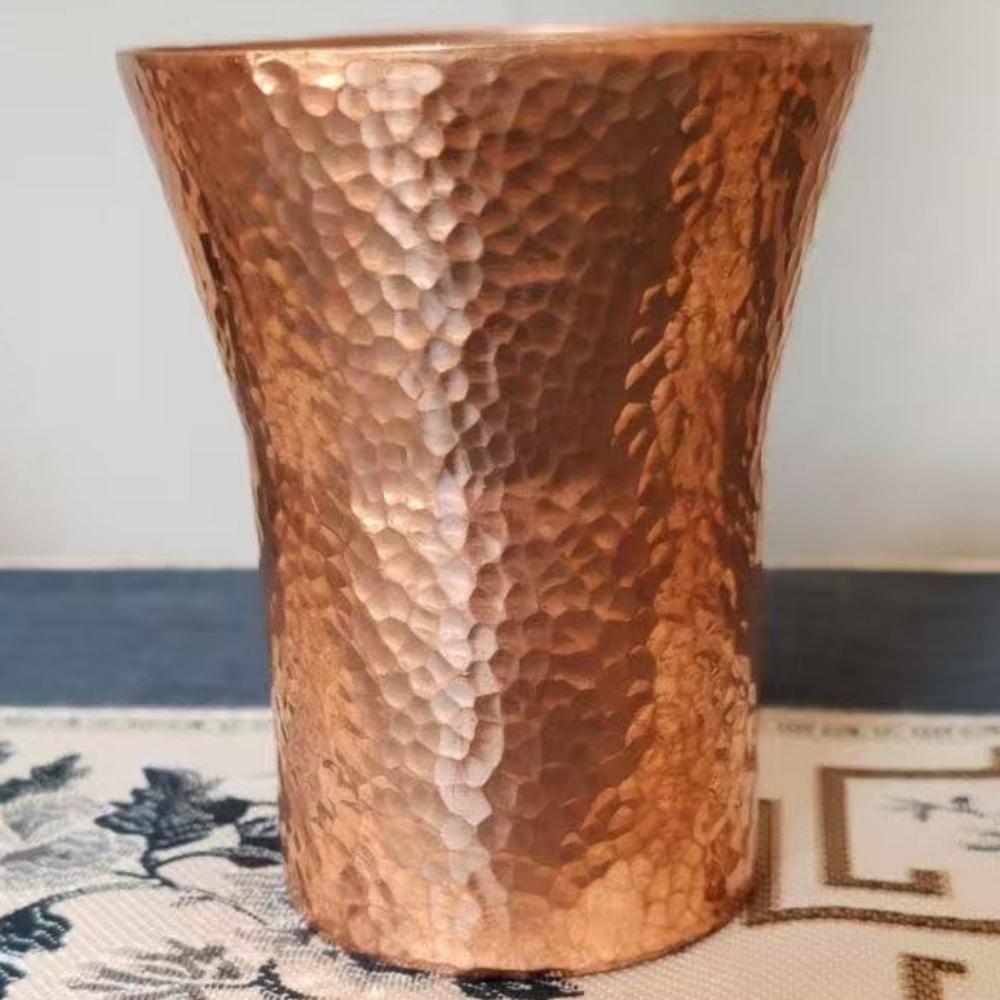 Vintage Copper Coffee Mug,Camping Beer Mug Portable Handcrafted Hammer Texture Beverage Juice Cups Drinking 350 ml Tea Cup