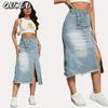 Women's Fashion Casual Solid Color Print Skirt