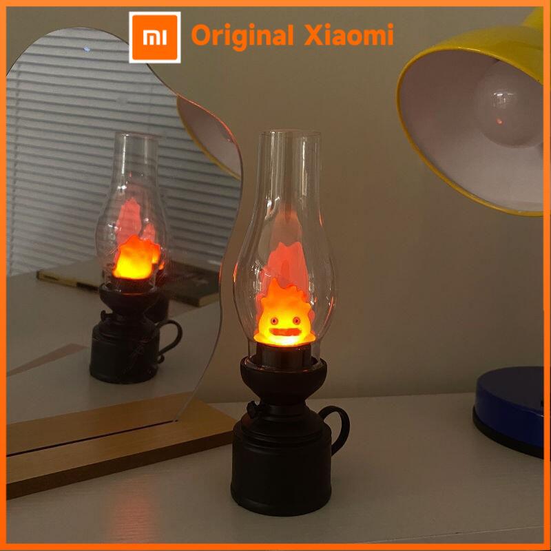 Xiaomi Calcifer Flameless Night Light Halloween Retro Decorative Candle Light Cartoon Anime Cute Lamp Bedroom Bedside Table Lamp
