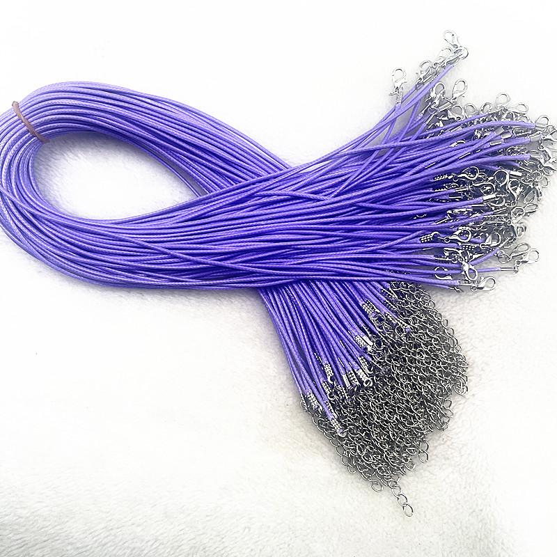 New 10pcs 1.5mm Leather Cord Wax Rope Chain Necklace Extender Chain Lobster Clasp DIY Jewelry Accessories