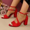 Women's Casual Fashion Chunky Heel Flat Sandals, Lightweight and Comfortable for All-Day Wear,Ideal for Daily Commuting,Leisure Travel,and Garden Life