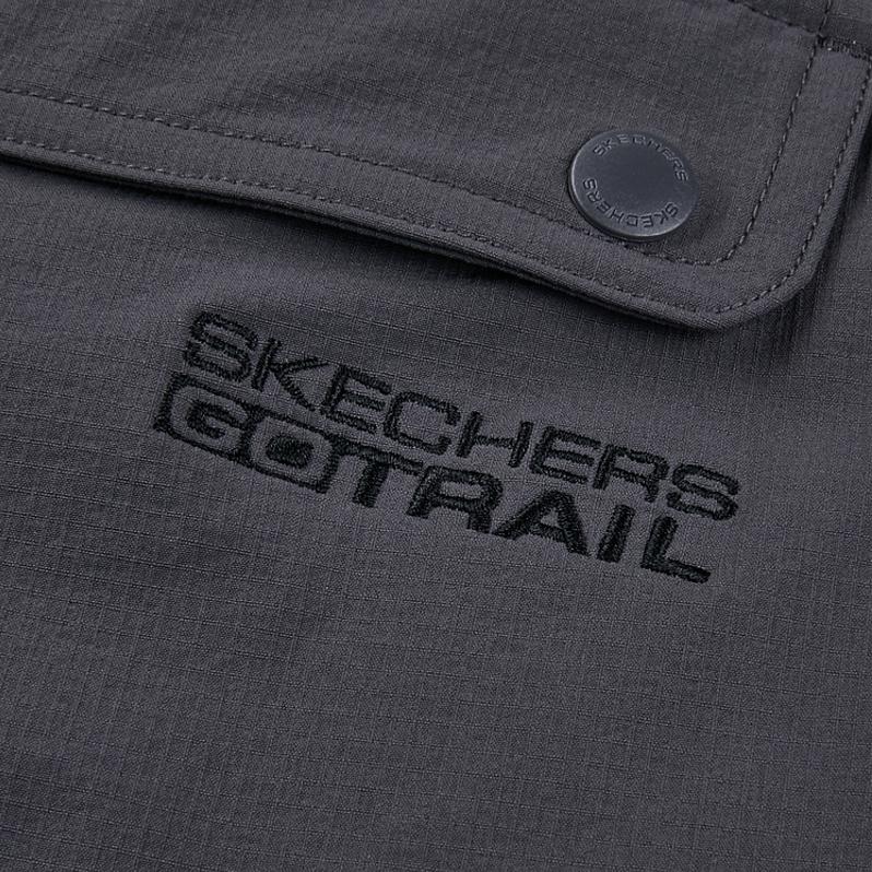 Skechers Solid Color Mid-Rise Straight Loose Sports Pants Women pants Periscope-Gray L124W057-0403