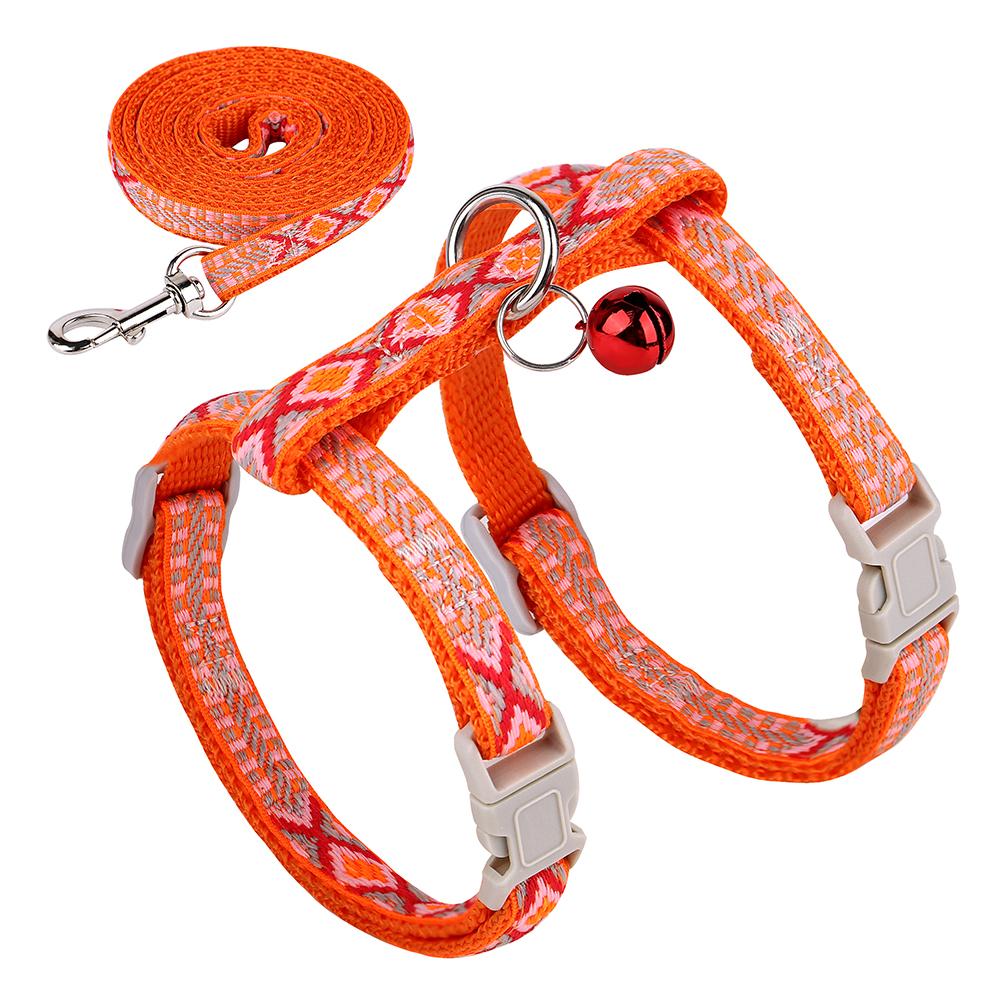Adjustable Nylon Cat Harness Leash Set Soft Small Dog Cats Harness Vest With Bell Puppy Kitten Pet Walking Lead for Chihuahua