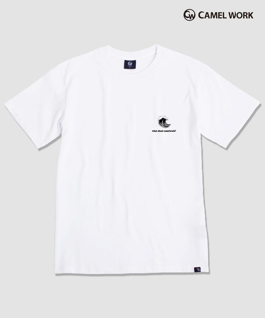 CAMEL WORK Wakeboard Short Sleeve T-Shirt (White)