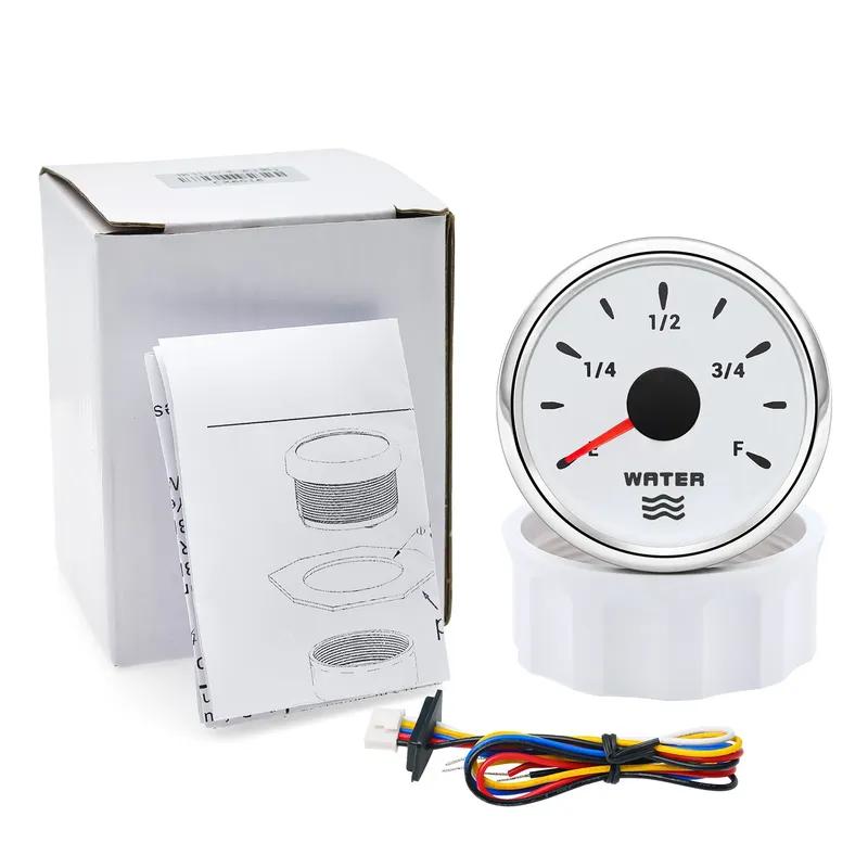 7 Color Backlight 2"52mm Water Level Gauge+Water Level Sensor 100-600mm Custom 0-190Ohm Water Tank Meter Indicator Auto Car Boat
