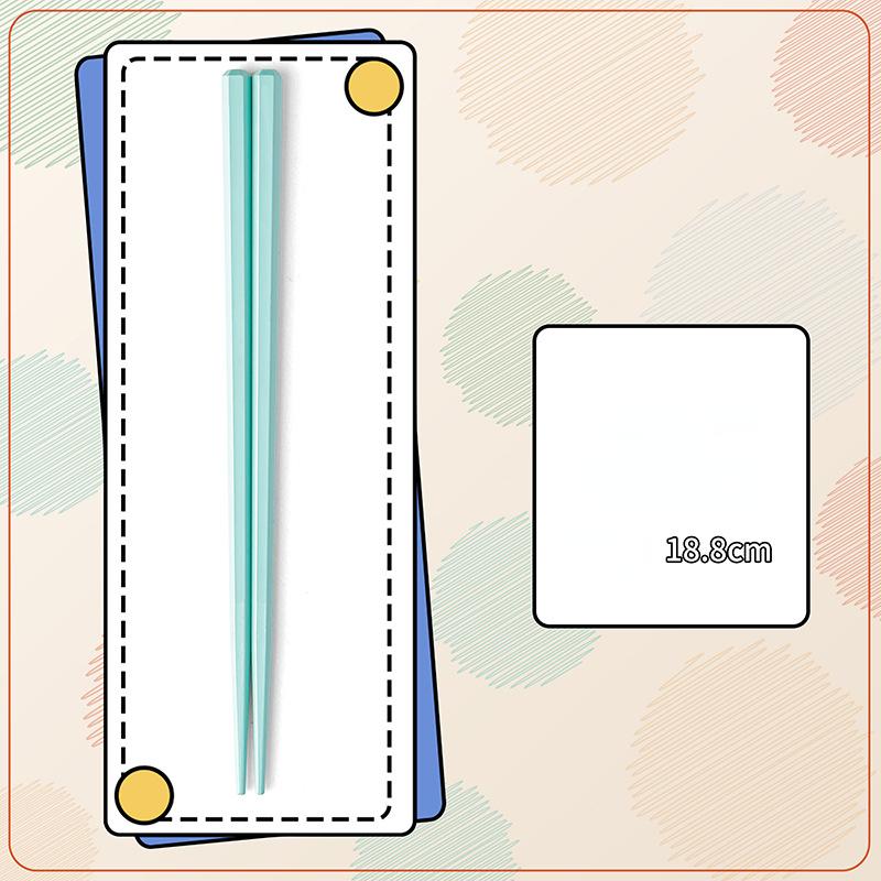 18.8cm Short Chopsticks 5 Pairs Heat-resistant Portable Chopsticks Multi Colored Hexagonal Alloy Chopsticks Kitchen Tableware