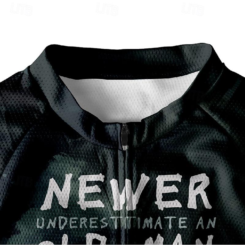 Herren Radtrikot Design Unterschätze nie den alten Hasen Kurzarm Rad-T-Shirt Mountainbike MTB Feuchtigkeitstransportierend Atmungsaktiv Sportbekleidung