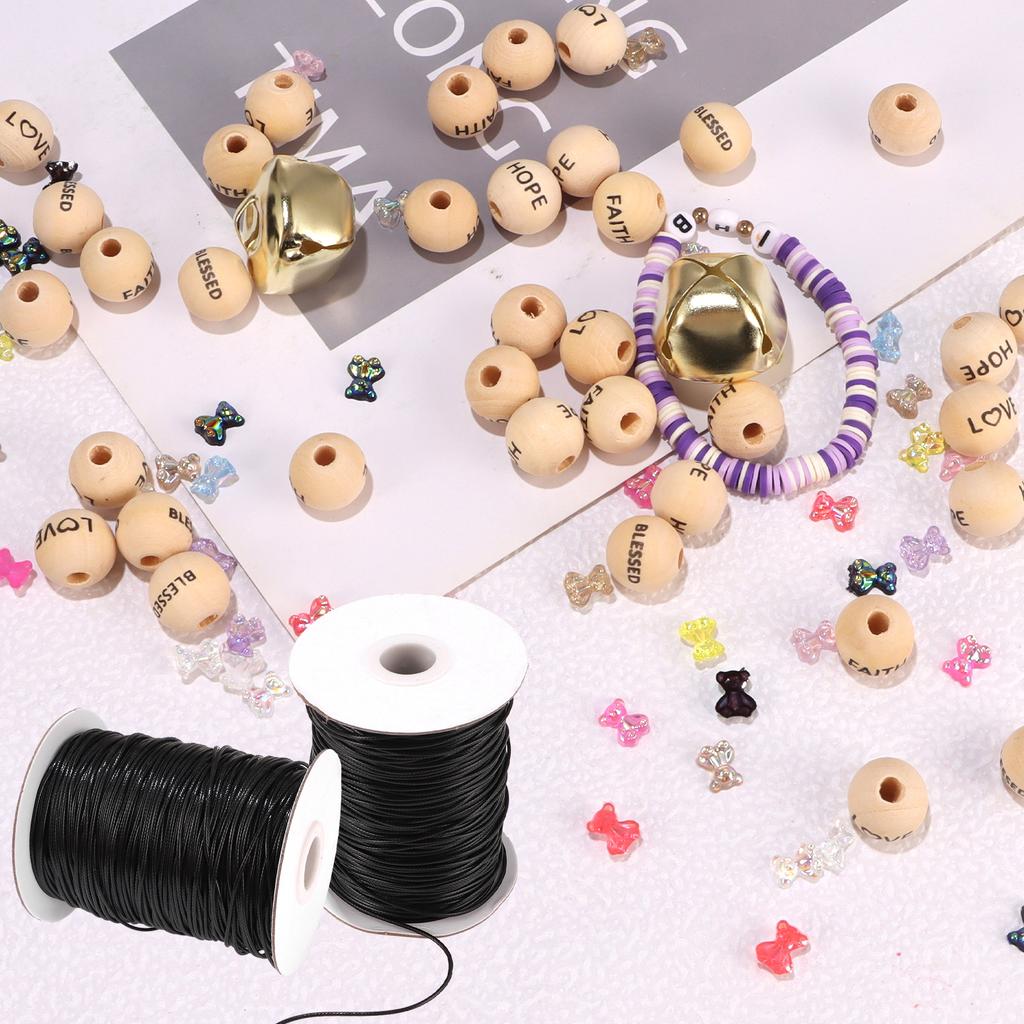 0,5mm-3mm Wachsfaden mehrfarbige Halskettenseil Wachsseil handgefertigt DIY Armband Materialseil
