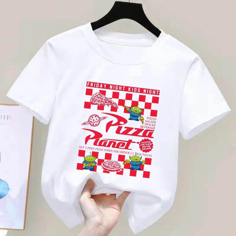 2026 Summer Toy Story Aliens Pattern Cotton T-Shirt Kids Unisex Short Sleeve for Daily Leisure and Theme Activities Wear