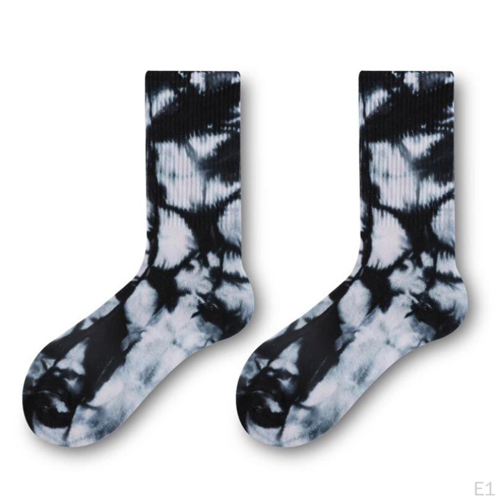 Pair Tie-dyed Crew Hipster Printed Socks