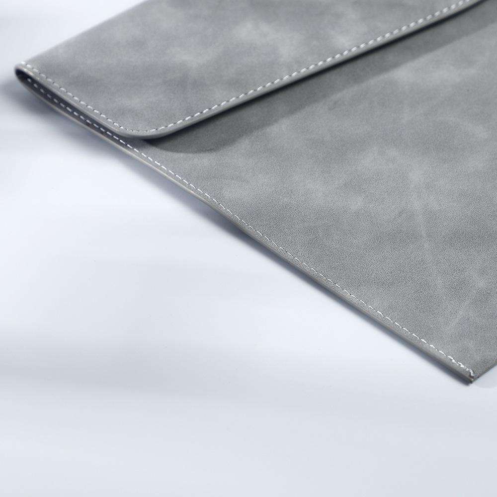 Waterproof Leather A4 Document Folder with Snap Button Closure - Portable, Large Capacity, Business File Organizer