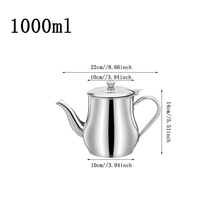 Practical Fashion Stainless Steel Household Leak-proof Wine Pot Pouring Oil Bottle Seasoning Tank Kitchen Supplies Oz
