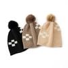 Women 100% Cashmere Beanie Hat Pom Pom Detail Mini Rolled Edge Knit Winter Warm Soft Slouchy Skullies Cap Cold Weather Accessory