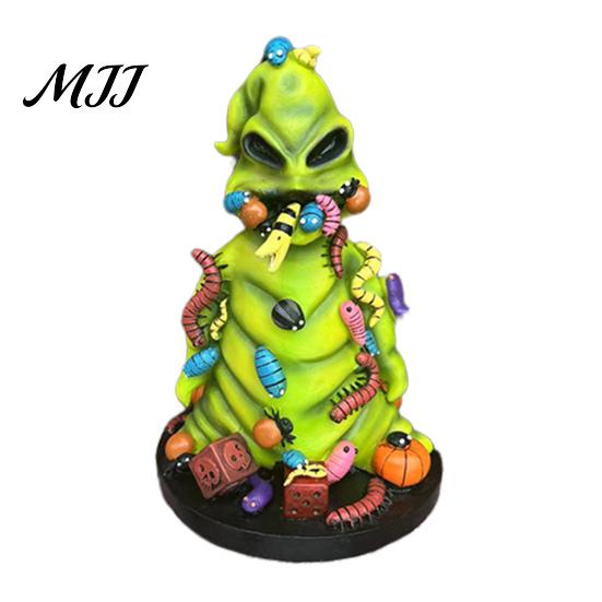 Secret Room Gothic Decor Rotting Creature Halloween Figurines, Green Horror Statue with Colorful Worms, Resin Yard Party Props for Patio Garden Indoor