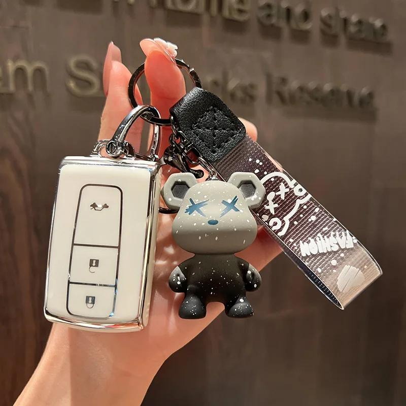 New TPU Car Smart Key Case Cover Shell For S0 Prius Verso Corolla Verso Camry 2004-2009 Protector Keychain Accessories JH0
