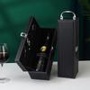 Classic PU Leather Single Red Wine Holder Luxury Ring Paper Cutter Seahorse Knife Pourer Wooden Packing Box Gift