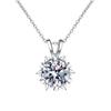 Mosang Necklace S925 Pure Silver Collar Chain Stone Pendant One Carat Wedding