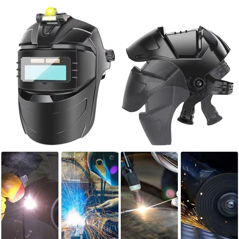 Flip Up Goggles Color Auto Darkening Welding Helmet Premium Face Hood Welder Mask with Light DIY