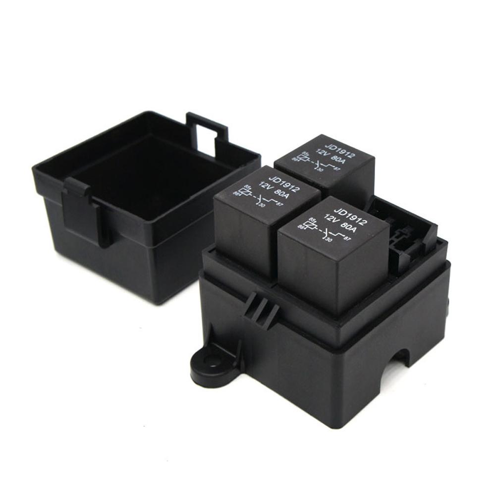 DC12V/24V Auto Car Truck 3 Way Fuse Holder Relay Holder Circuit Fuse Relay Holder 4-Pin or 5-Pin 40A 80A Relays
