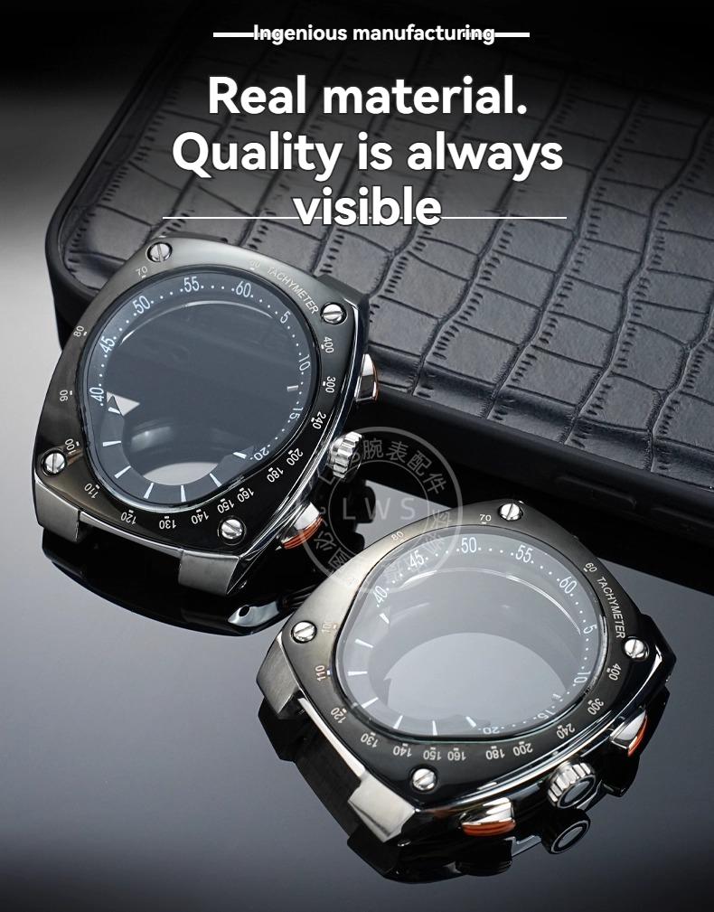 מארז נירוסטה לשעון לסדרת Seiko Sportura SNL017 SNA595 029P2/021P1 שינוי טבעת קלה שחורה עם מעטפת זכוכית