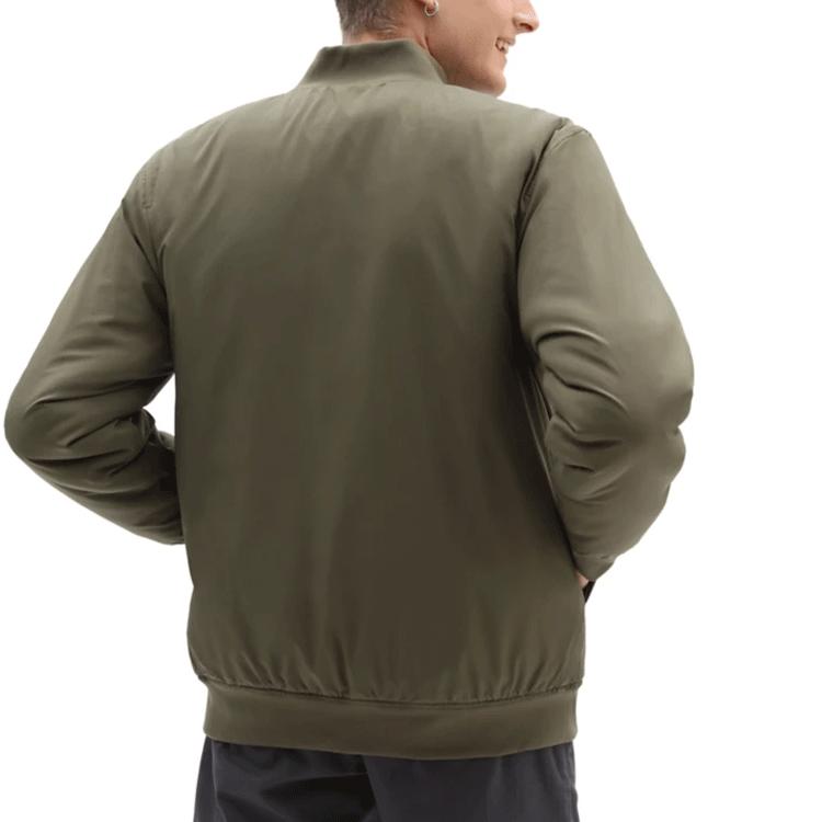 Vans Reversible Sherpa Fleece Long Sleeve Logo Sports Jacket Men Outerwear Military-Green VN0A5KLN0CT