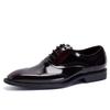 Business Dress Leather Shoes Men's British Lace-up Bright Leather Patent Leather Oxford Cowhide Wedding Shoes Men