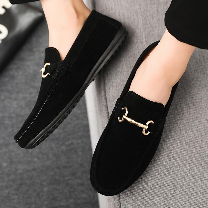 Fashion Fashion Breathable Slip-on Men Casual Shoes Mens Driving Shoes Lightweight Suede Lazy Shoes Male Comfortable Loafers Moccasins