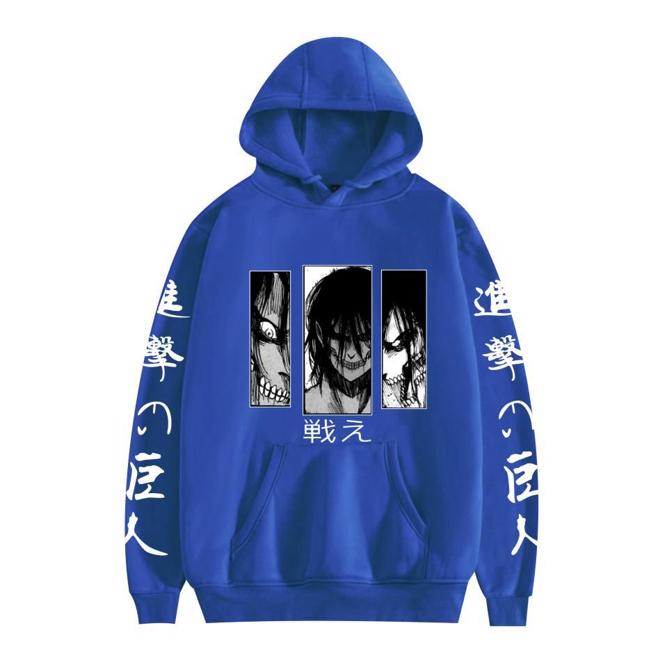Anime útok na Titany Eren Yeager grafický tisk mikina pro muže a ženy Shingeki no Kyojin Harajuku unisex mikina