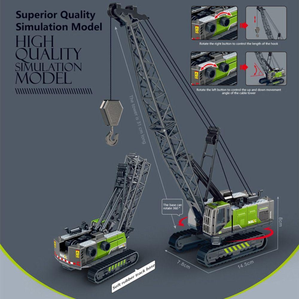 Simulation Engineering Car Model Zinc Zinc Alloy Diecast Vehicle Excavator Crane Truck Toys  Kids Student