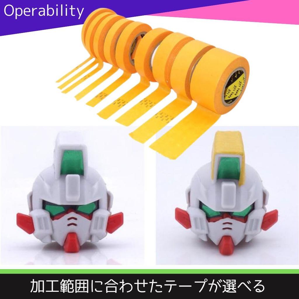 Solvanta Masking Tape for Plastic Model 6mm to Wide Spray Plastic Leaves No Hand 17m Length Models, Gunpla, Painting, Painting, 9-Piece Set, 30mm,