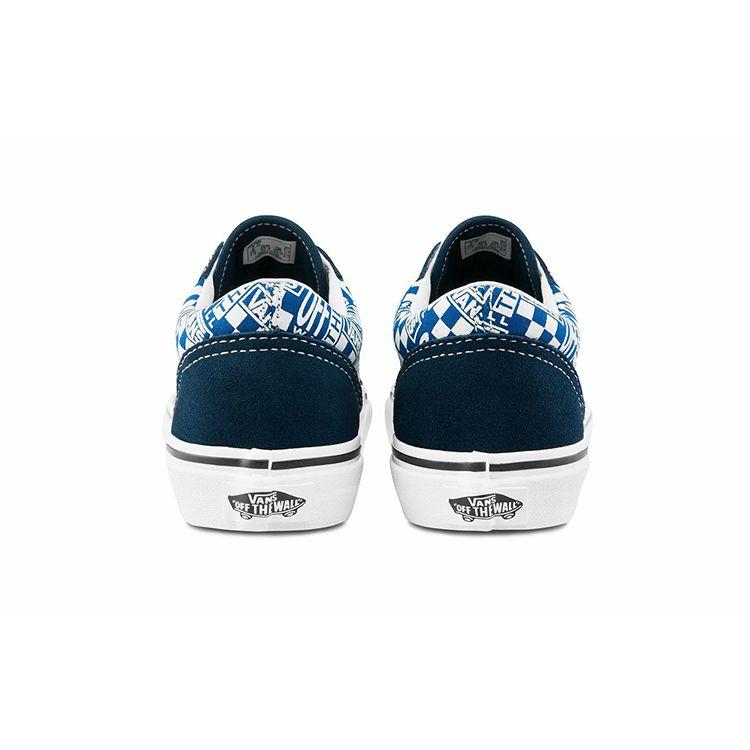 Vans Old Skool Canvas Low Top Kids Skate Shoes Kids Sneakers Blue White VN0A4BUU3U1
