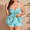 Plus Size Swimsuit Women Tankini Black Big Large Chubby Summer Swimdress Bikini Beachwear Swimwear Mujer 2025 Bathing Suit 4XL