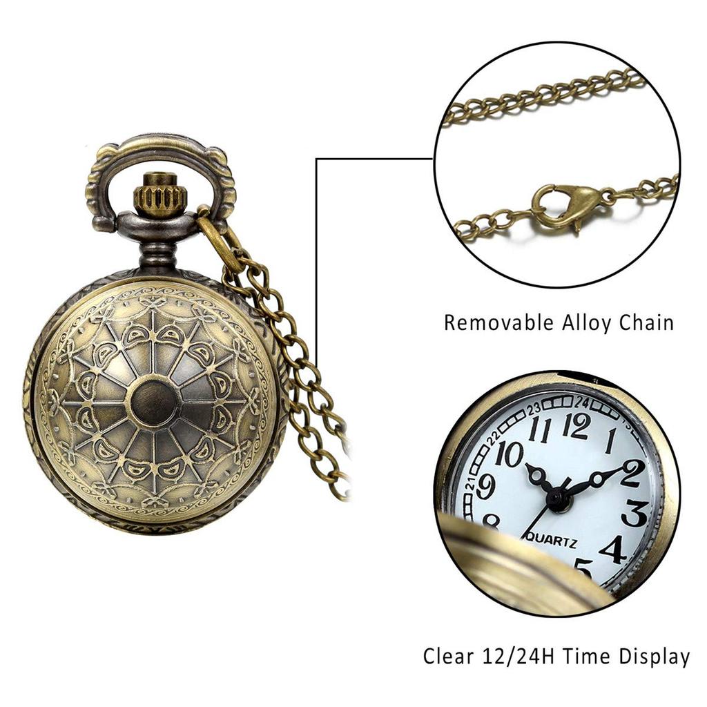 Antique Pocket Watch Spider Web Necklace Pendant Casual Fashion