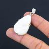 Pear Scolecite Gemstone Handcrafted Daughter Bezel Pendant 925 Sterling Silver