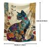 Cute Cozy Cat Theme Blanket Soft Lightweight Warm All Seasons Throw for Bed Sofa Office Camping Travel Gift
