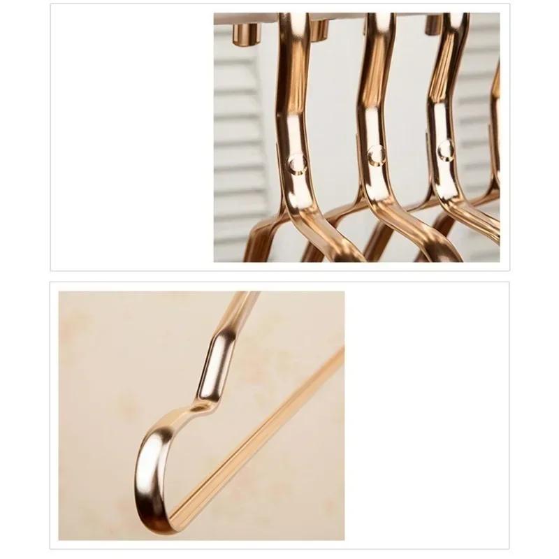 5 PCS/Set Aluminum Alloy Clothes Hanger Adult Clothes Hanger Sliding Seamless Metal Clothes Hanger Wardrobe Storage Rack
