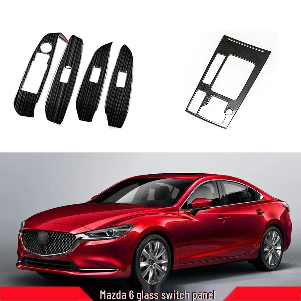 Mazda 6 (2019–2021 m) Juodo titano šlifuoto stiklo jungiklių skydelių rinkinys