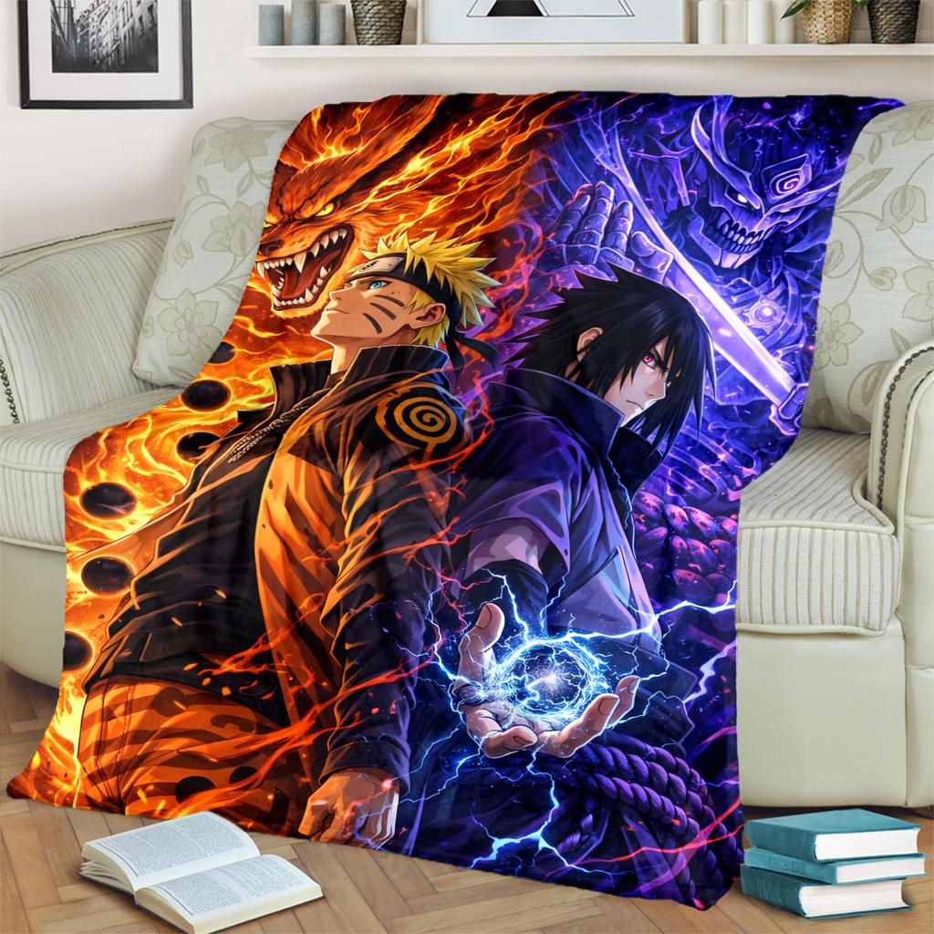Anime-Print Blanket Warm Comfortable Flannel Blanket for Bedrooms, Sofas, Beds, Chairs, Picnics, Travel -LXR75