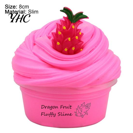 Soft 60ml Butter Slime Non-sticky with Charm Super Stress Relief Fruit Cherry Toy for Children Tear Resistant