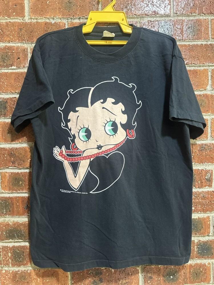 Винтажная черная унисекс футболка Betty Boop в ретро-стиле 90-х, репринт S-5XL KH11294 XL