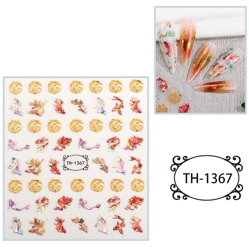 

Новогодние наклейки для ногтей Бронзовые наклейки для ногтей в стиле Маджонг в китайском стиле на год Дракона 85*100mm